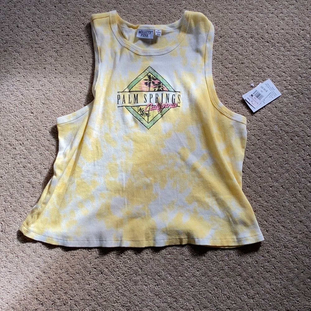 Mighty Fine Palm Springs Tank Top – Yellow Tie‑Dye – NWT – Size 2X